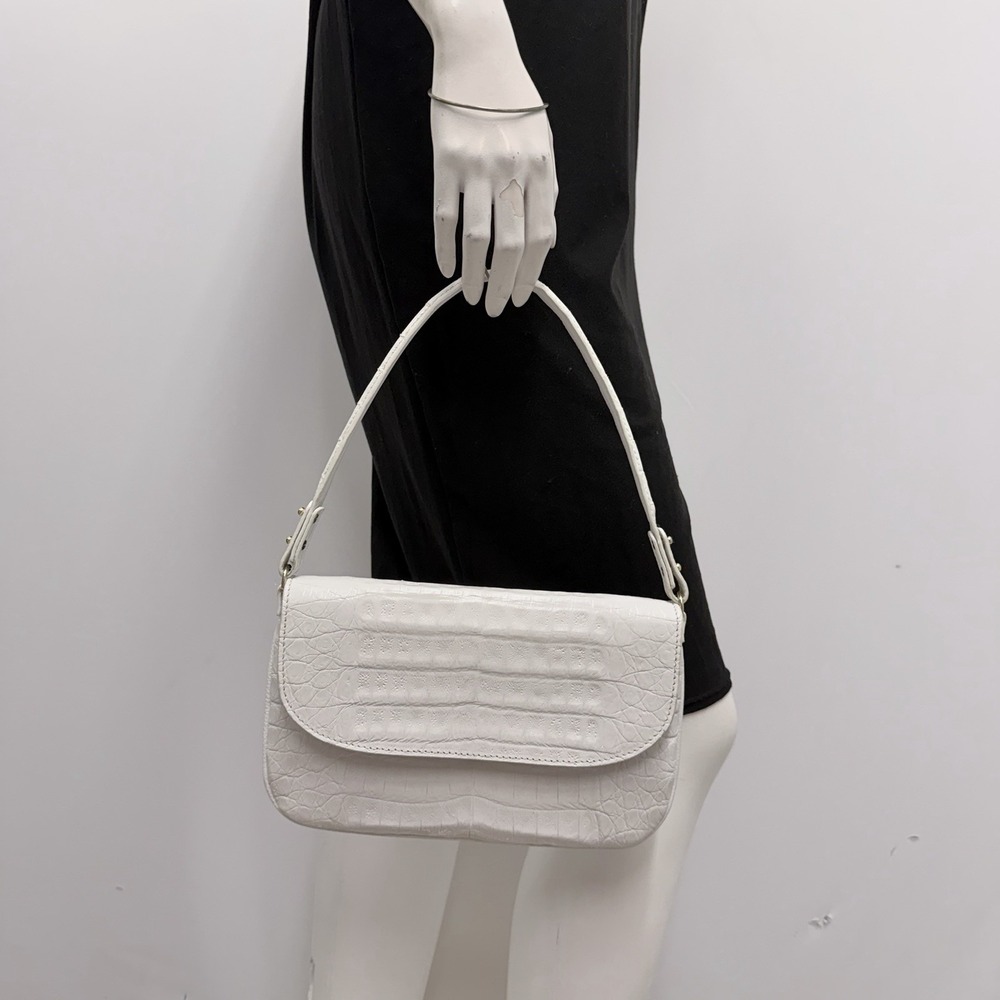 Maria Oliver Crocodile Purse White NWT $1,495